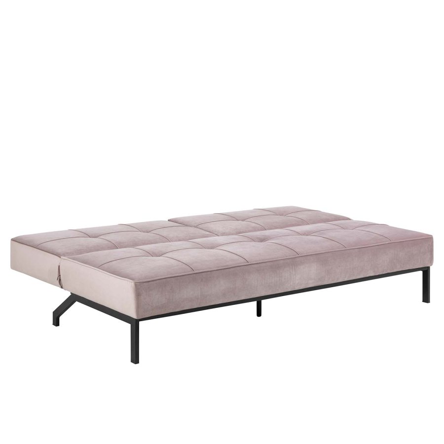 ACT NORDIC Perugia Schlafsofa - rosa Polyester und schwarzes Metall 