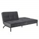 ACT NORDIC Perugia sovesofa - mrkegr polyester og sort metal  