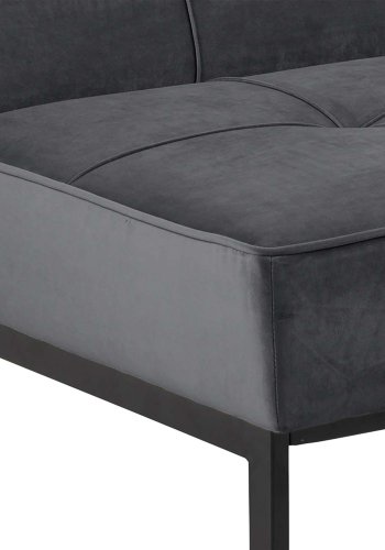 ACT NORDIC Perugia sovesofa - mrkegr polyester og sort metal  