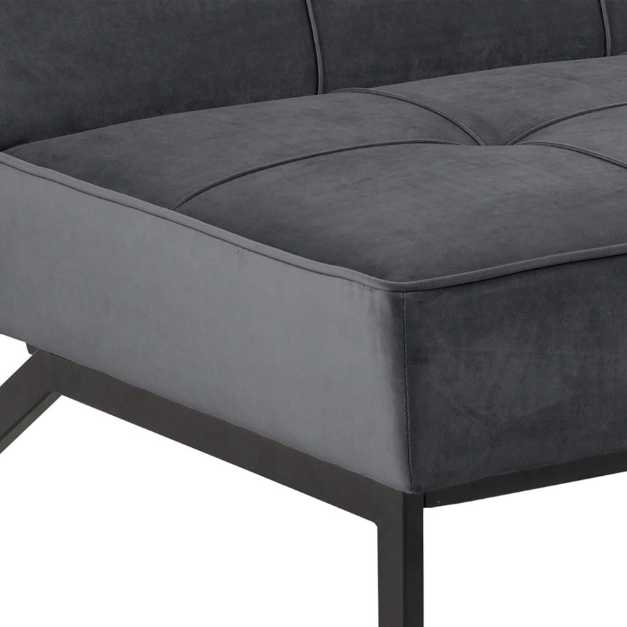 ACT NORDIC Perugia sovesofa - mrkegr polyester og sort metal  