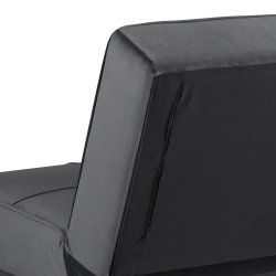 Perugia sovesofa, mrkegr polyester, sorte metalben 120cm