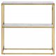 ACT NORDIC Alisma Konsollbord, med Hyllan - Kristallklart Frostat Glas med Vitt Marmortryck och Guldmetall (79,5 x 26 cm)