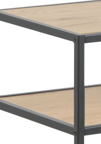 ACT NORDIC Seaford Konsolentisch, mit 2 Regalen – Naturpapier-Wildmelamin und schwarzes Metall (100x35)