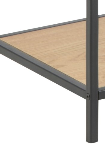 ACT NORDIC Seaford Konsolentisch, mit 2 Regalen – Naturpapier-Wildmelamin und schwarzes Metall (100x35)