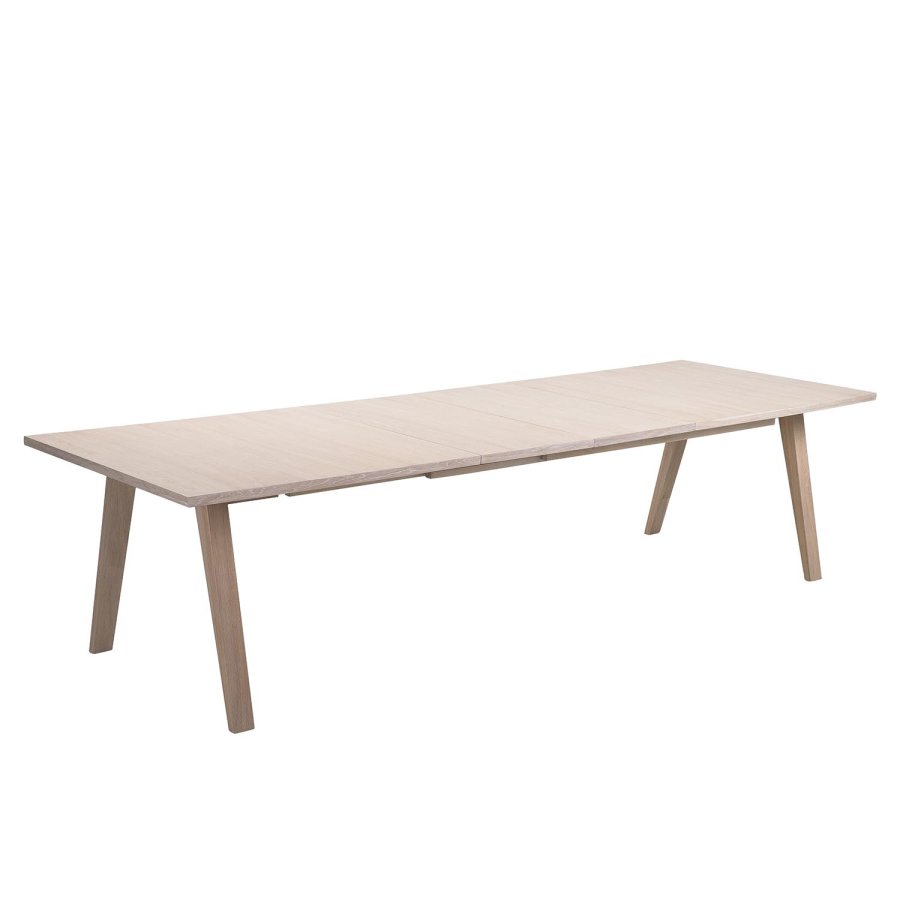 ACT NORDIC A-Line Matbord med Utdragsfunktion - Vitpigmenterad Ekfanér och Ek (210 / 310 x 100 cm)