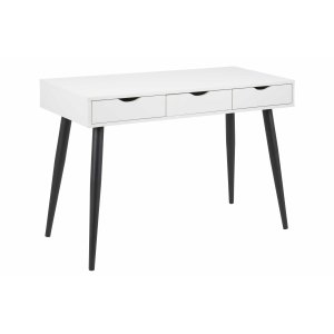 ACT NORDIC Neptune skrivbord - vit / svart melamin / metall, med 3 ldor (110x50)