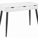 ACT NORDIC Neptun skrivebord - hvid/sort melamin/metal, m. 3 skuffer (110x50)