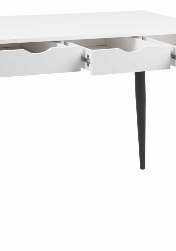 ACT NORDIC Neptun skrivebord - hvid/sort melamin/metal, m. 3 skuffer (110x50)