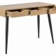 ACT NORDIC Neptun skrivebord i finer - natur papir vild eg/sort, m. 3 skuffer (110x50)