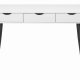 ACT NORDIC Neptun skrivebord - hvid/sort melamin/metal, m. 3 skuffer (110x50)