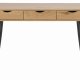 ACT NORDIC Neptun skrivebord i finer - natur papir vild eg/sort, m. 3 skuffer (110x50)