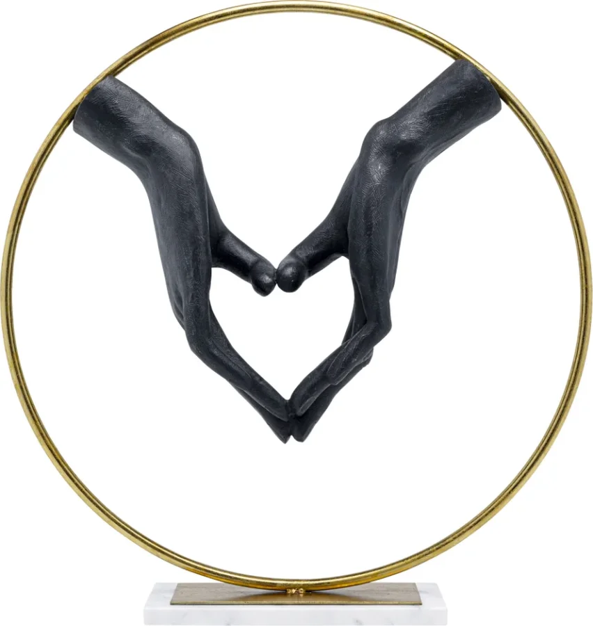 KARE DESIGN Elements Heart Hand figur - polyresin, stl og marmor (H:62cm)