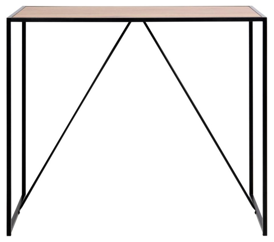 ACT NORDIC Seaford barbord, rektangulr - natur vild eg papir og mat sort stl (120x60)