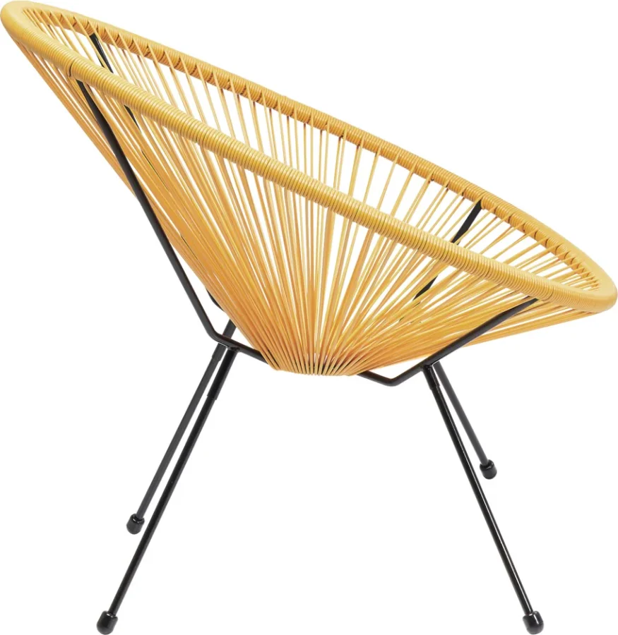 KARE DESIGN Acapulco Yellow lnestol/havestol - gul polyethylen og stl