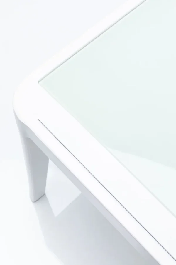 KARE DESIGN Tiki havebord, rektangulr - klar glas og hvid aluminium (108x59)