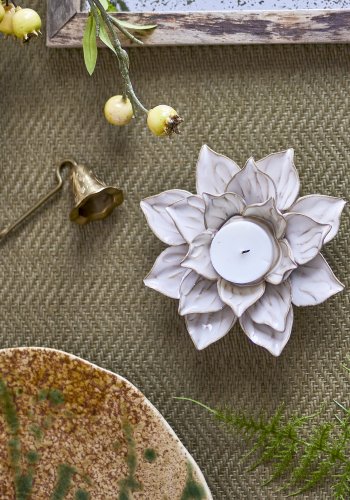 CREATIVE COLLECTION Eira Teelichthalter, Natur, Steingut