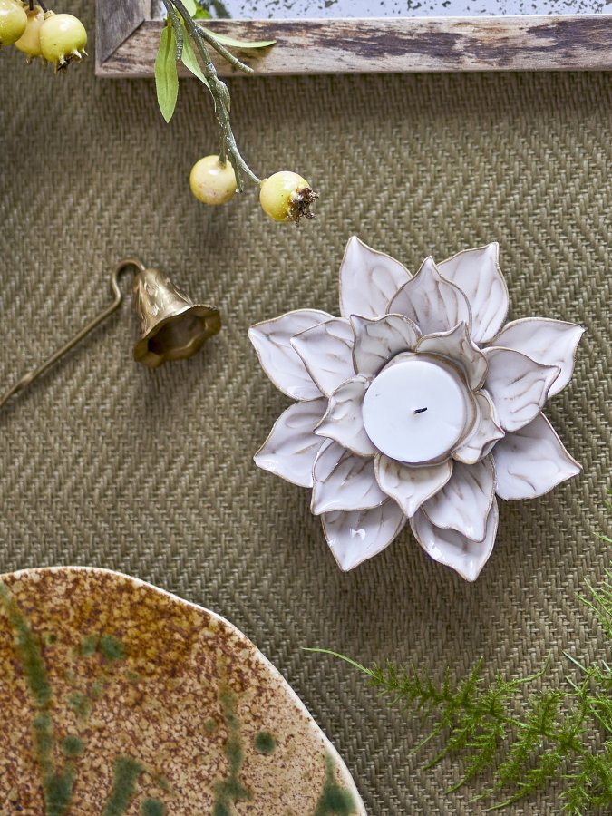 CREATIVE COLLECTION Eira Teelichthalter, Natur, Steingut