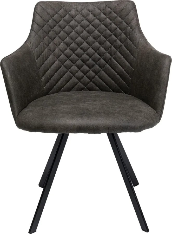 KARE DESIGN Coco Anthracite drejestol, m. armln - antracitgr polyester og stl