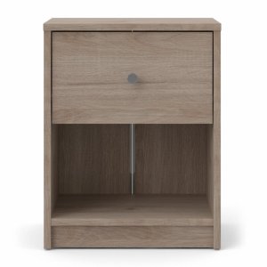 TVILUM May s�ngbord, med 1 fack och 1 l�da - naturfolie och plast (37,9x30,1)