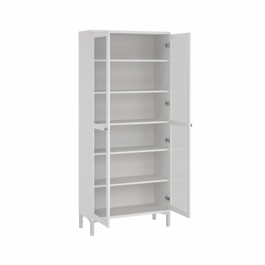 TVILUM Roma Porzellanschrank mit 2 Türen, weiß, 88,7 x 36,25 x 202,8 cm