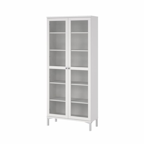 Roma porcel�nsskab med 2 l�ger, hvid, 88,7 x 36,25 x 202,8 cm