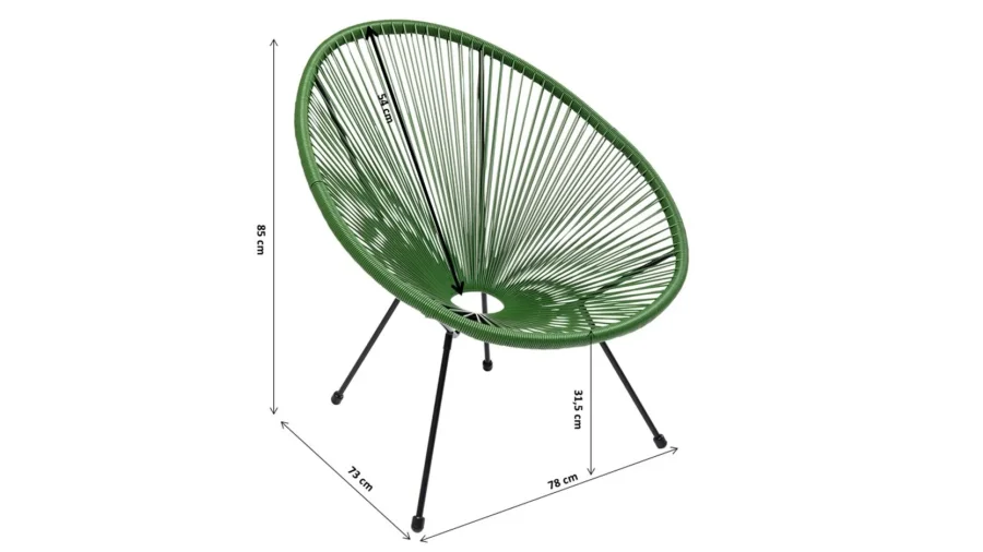 KARE DESIGN Acapulco Green lnestol/havestol - grn polyethylen og stl