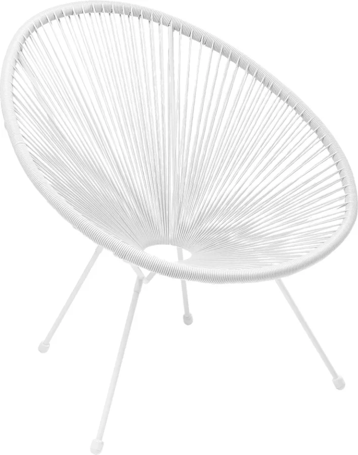 KARE DESIGN Acapulco White lnestol/havestol - hvid polyethylen og stl