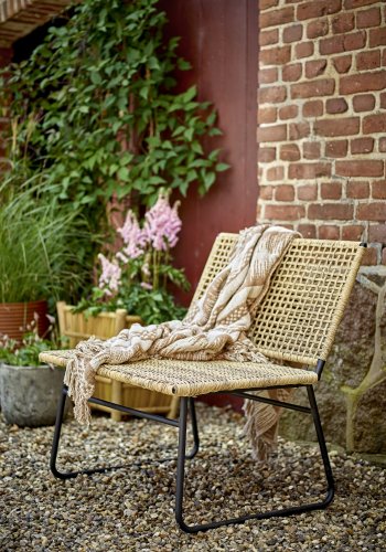 BLOOMINGVILLE Vallone Outdoor-Loungesessel - natürliches Polyrattan und Metall