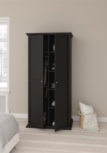 TVILUM North Garderobeskab, Mat Sort, 95,7 x 63,1 x 200 cm