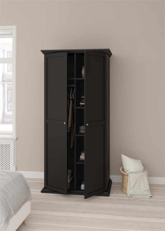 TVILUM North Garderobeskab, Mat Sort, 95,7 x 63,1 x 200 cm