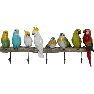 KARE DESIGN Exotic Birds kldhngare, med 5 krokar - flerfrgat polyresin och stl