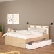 TVILUM Ikast Bett mit 2 Schubladen 140x190, Jackson Hickory/Weiß, 149,8 x 206 x 96,8 cm