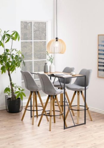 ACT NORDIC Seaford barbord, rektangulr - natur vild eg papir og mat sort stl (120x60)