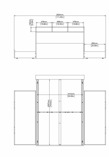 TVILUM Ikast Bett mit 2 Schubladen 140x200, Jackson Hickory / Weiß, 149,8 x 216 x 96,8 cm