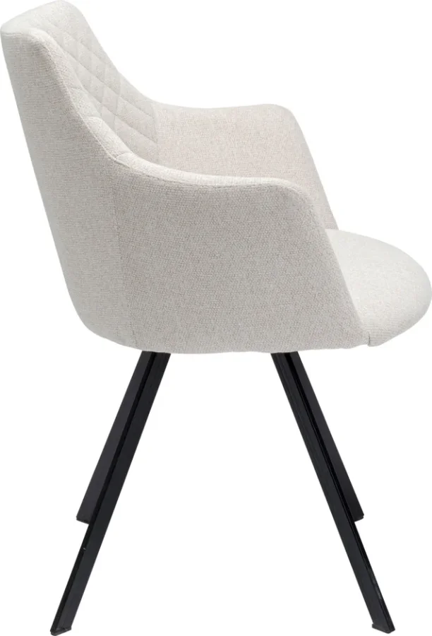 KARE DESIGN Coco Cream drejestol, m. armln - creme polyester og stl