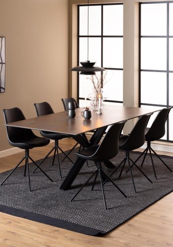 ACT NORDIC Heaven spisebord, rektangulrt - rustbrun keramikk og sort stl (200x100)