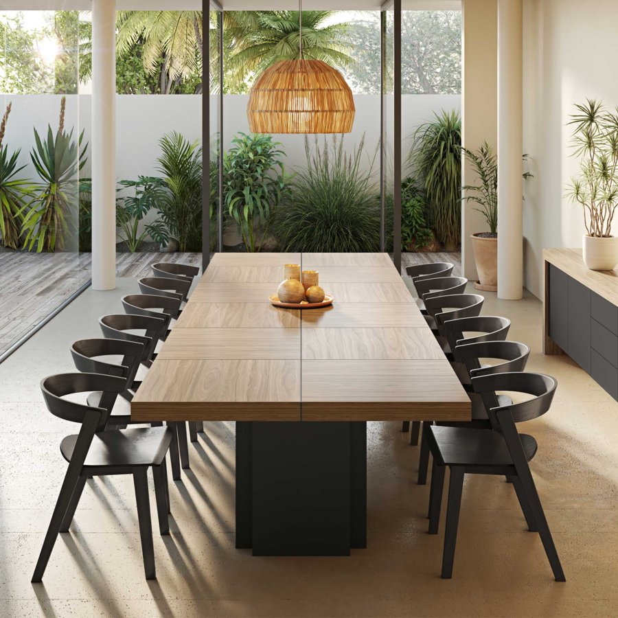 TEMAHOME Dusk Spisebord - 150x150 cm, Valn�d/Sort, Kvadratisk