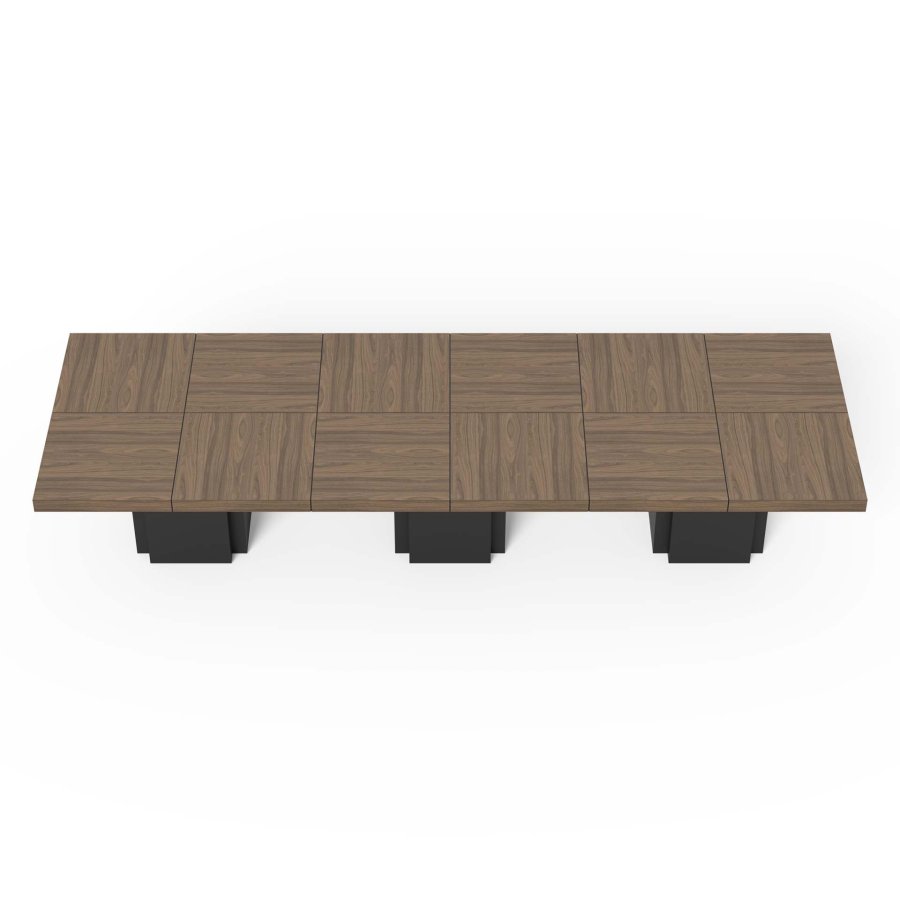 TEMAHOME Dusk Spisebord - 150x150 cm, Valn�d/Sort, Kvadratisk