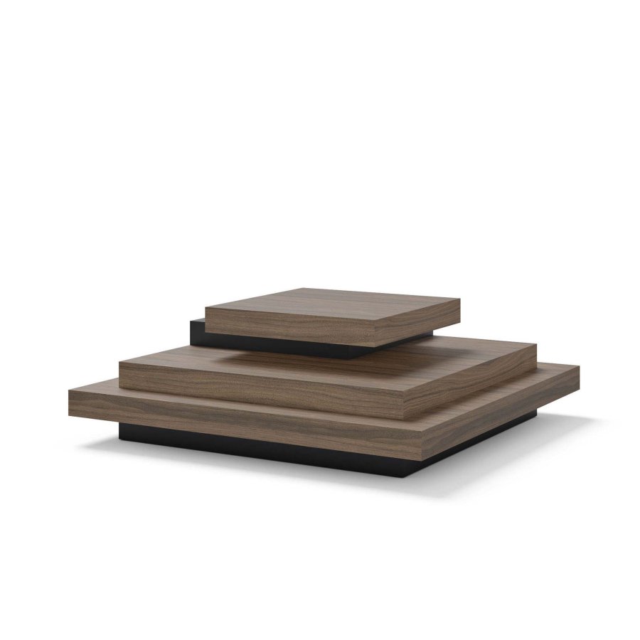 TEMAHOME Slate Couchtisch - Walnuss/Schwarz - 110x110 cm