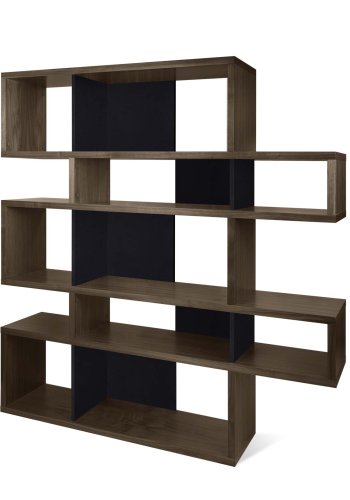 TEMAHOME London Bokhylla 002 - Valn&ouml;t/Svart - 156x160x34 cm