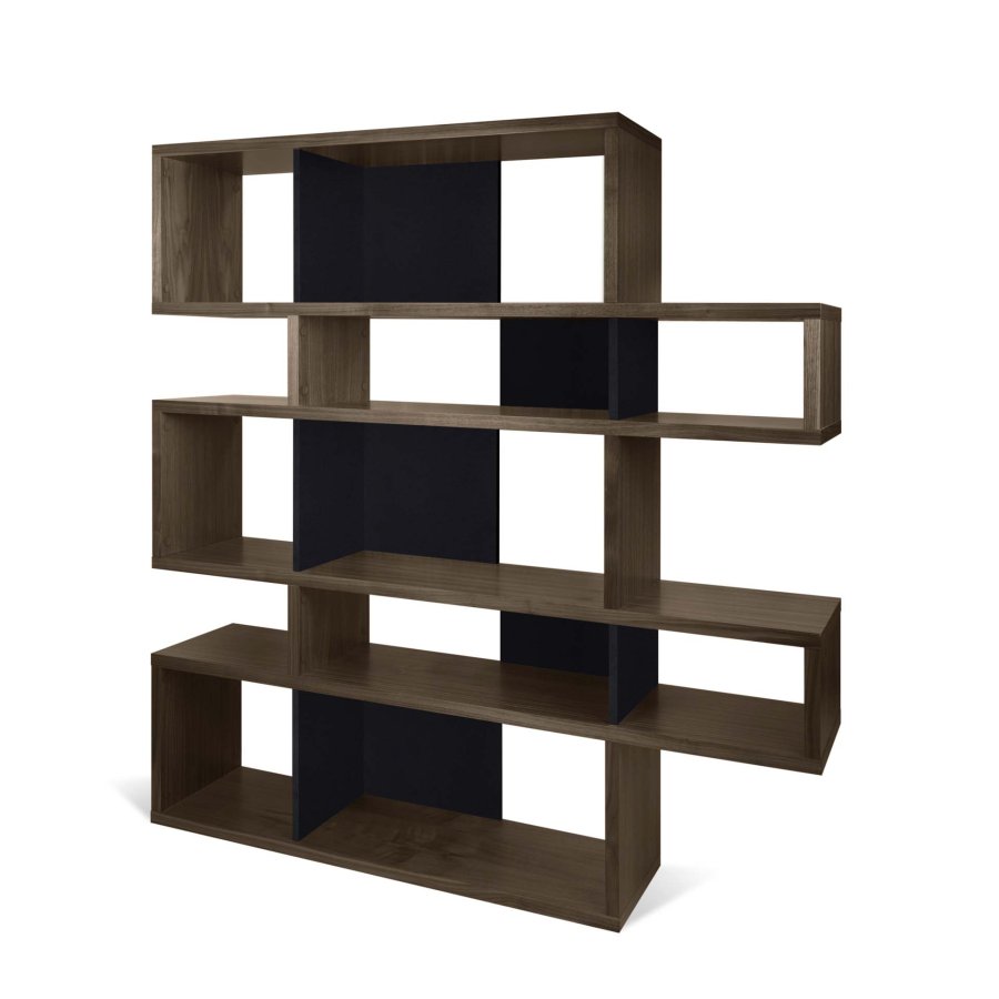 TEMAHOME London Bokhylla 002 - Valn&ouml;t/Svart - 156x160x34 cm