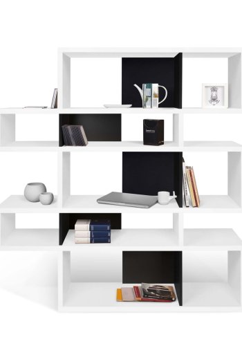TEMAHOME London Bokhylla 002 - Vit/Svart - 156 x 160 cm