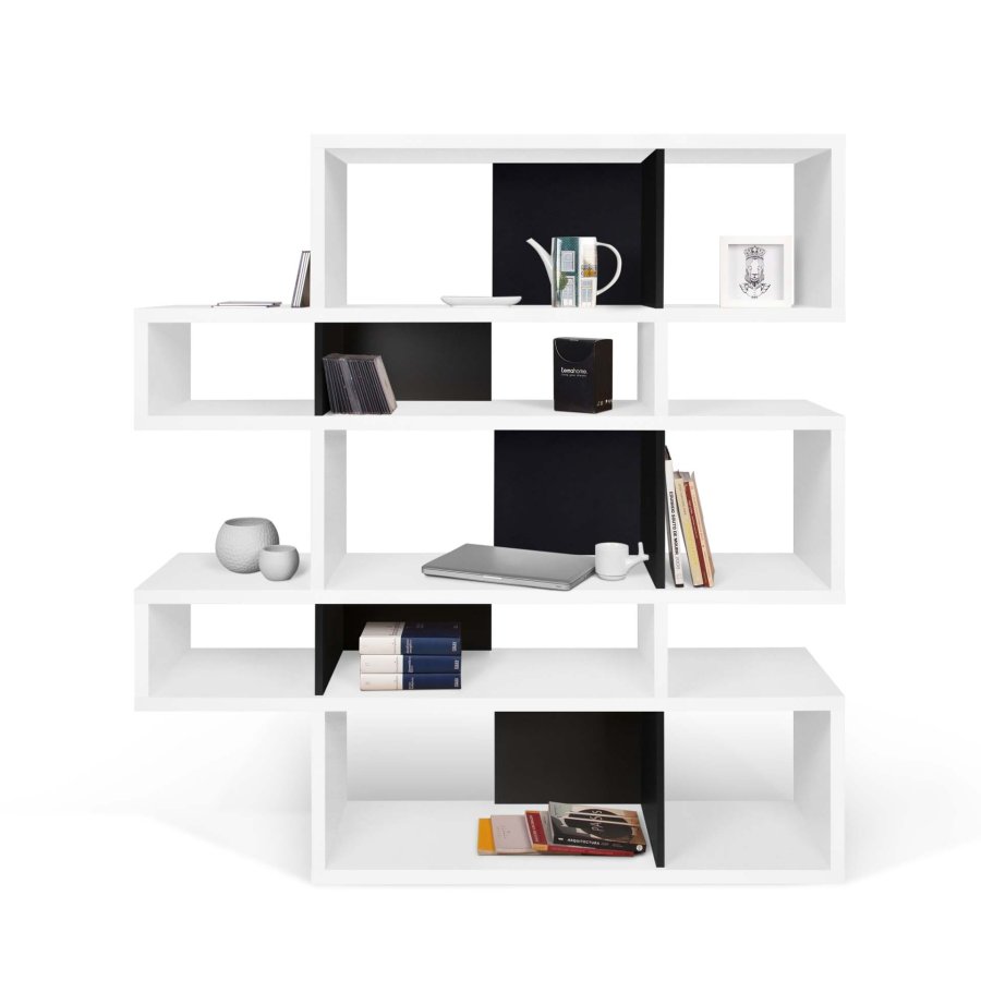 TEMAHOME London Bokhylla 002 - Vit/Svart - 156 x 160 cm