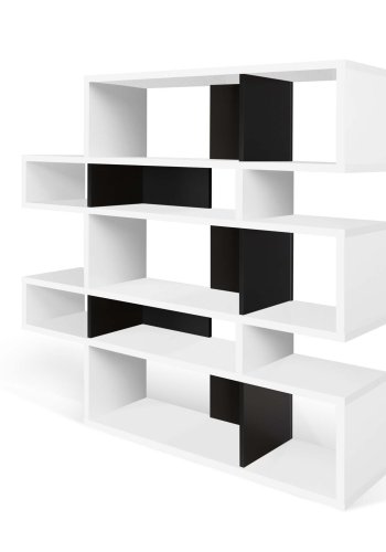 TEMAHOME London Bokhylla 002 - Vit/Svart - 156 x 160 cm