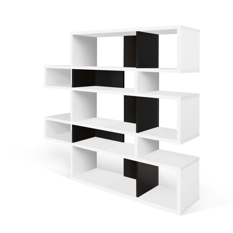 TEMAHOME London Bokhylla 002 - Vit/Svart - 156 x 160 cm