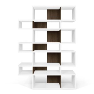 TEMAHOME London Bokhylla 003 - Vit/Valn&ouml;t, 155x220 cm