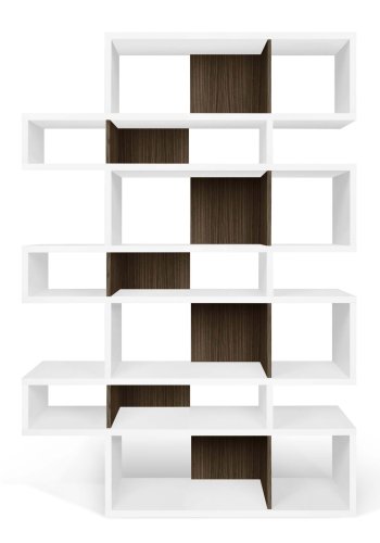 TEMAHOME London Bokhylla 003 - Vit/Valn&ouml;t, 155x220 cm