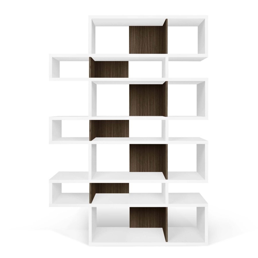 TEMAHOME London Bokhylla 003 - Vit/Valn&ouml;t, 155x220 cm