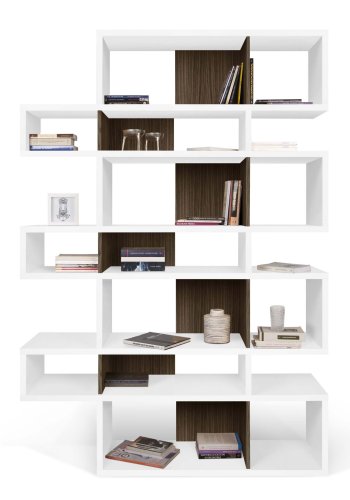 TEMAHOME London Bokhylla 003 - Vit/Valn&ouml;t, 155x220 cm