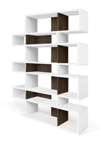 TEMAHOME London Bokhylla 003 - Vit/Valn&ouml;t, 155x220 cm